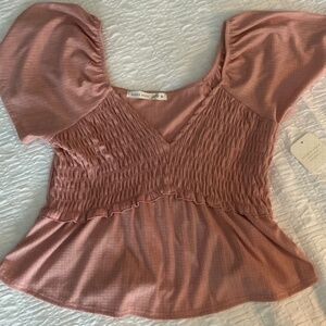 Altar’d State NWT  baby doll pink puffed sleeve crop top size medium